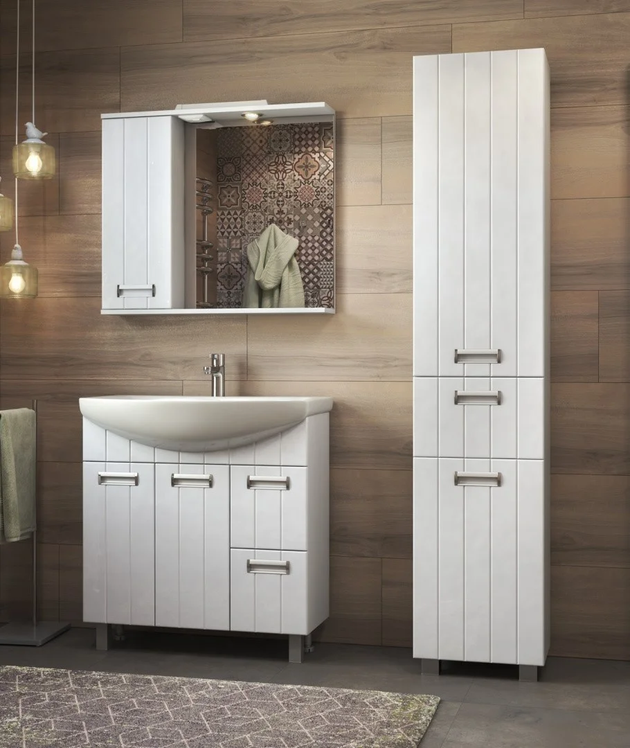 Приобрести vigo зеркало-шкаф diana 80 см, со спотом, левое, белое z.dia.80.l.el