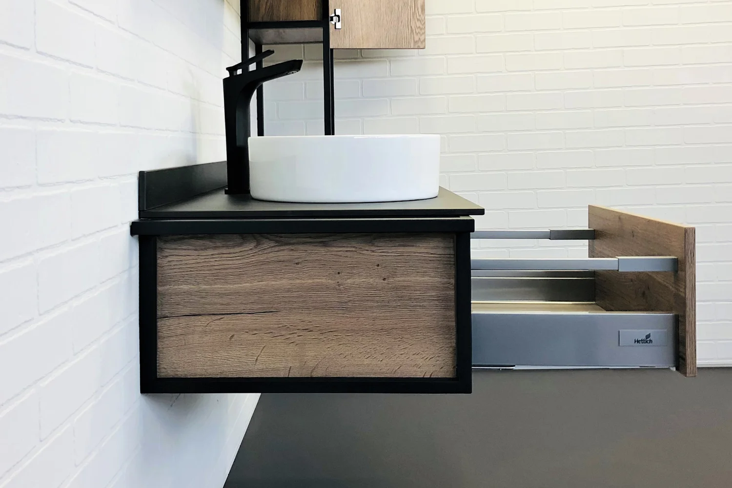 Приобрести сomforty тумба со столешницей и раковиной "лиссабон-95" дуб темный, левая столешница