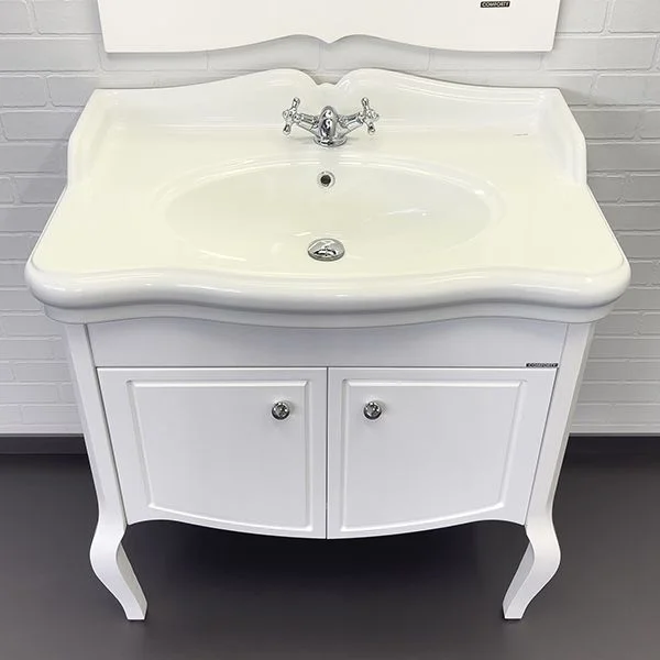 Приобрести сomforty тумба с раковиной "лувр-90" белый глянец