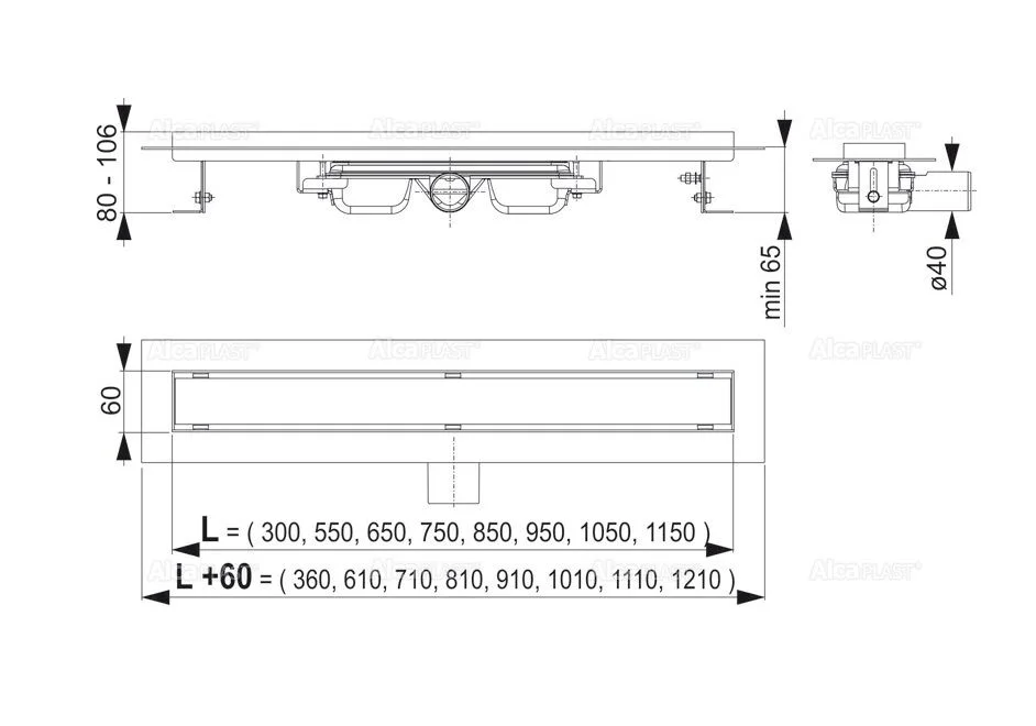 Приобрести сливной трап alcaplast apz106-550 smart