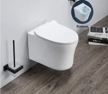 Унитаз подвесной безободковый с сиденьем CeramaLux RIMLESS B2347