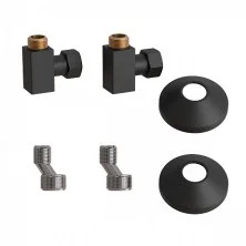Комплект подключения Point с квадратными вентилями 3/4"х1/2", хром MRV-S 3/4 х1/2 г/ш, черный PN00012B