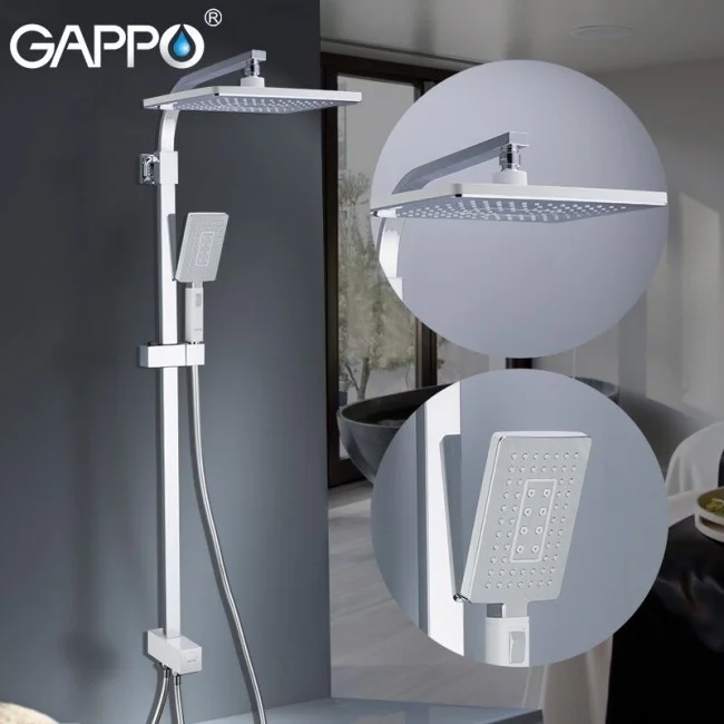 Приобрести gappo душевая система g2408-8 без излива, белый\хром 30039
