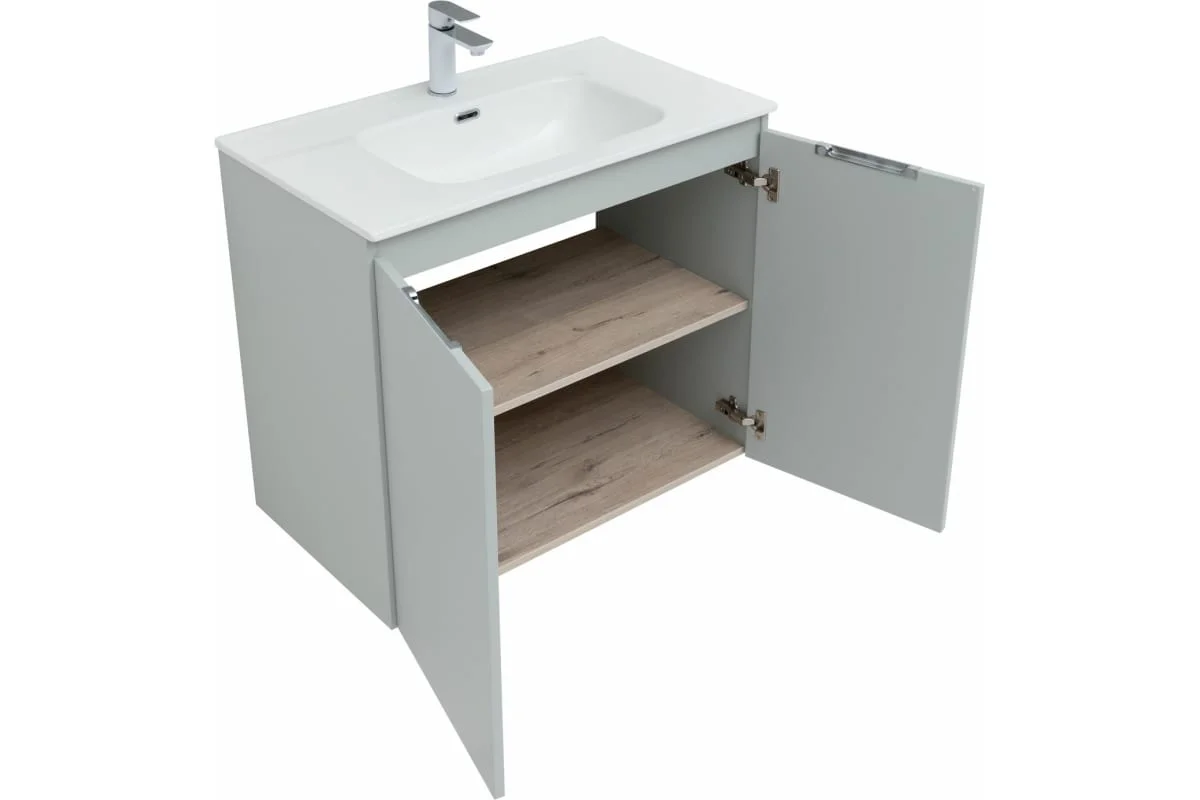 Приобрести aquanet тумба с раковиной алвита new 80 см, 2 дверцы, серый