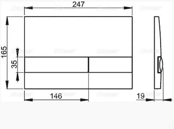 Приобрести кнопка смыва инсталляции alcaplast белая/черная, m1710-8