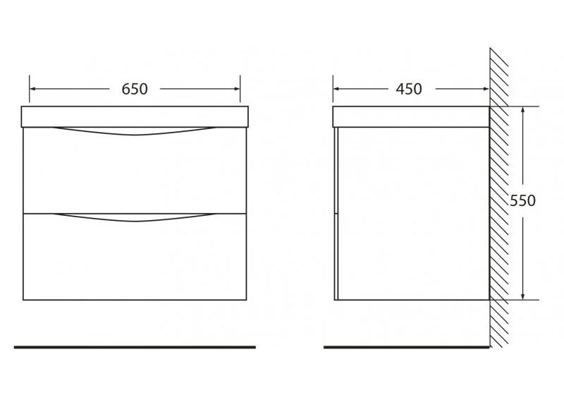 Приобрести тумба подвесная с раковиной belbagno marino-650-2c-so-rn-p 65 см, rovere nature
