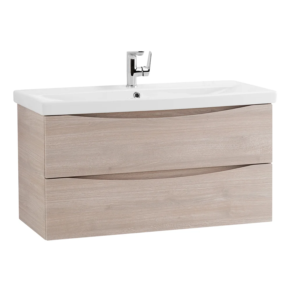 Приобрести belbagno тумба с раковиной marino-cer 100 см, подвесная rovere grigio, белая раковина