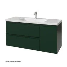 Caprigo Тумба с раковиной FORTE -Smalty 120 см, правая, зеленая, эмаль