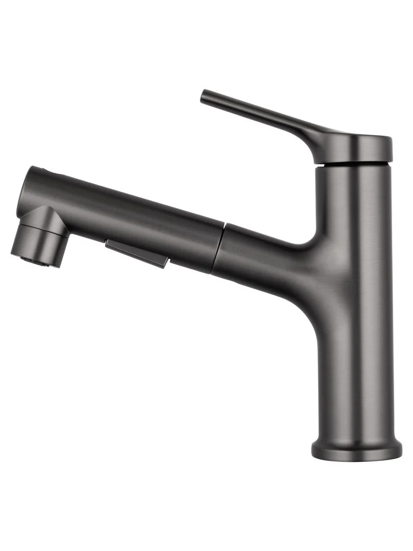 Приобрести смеситель для раковины с выдвижным изливом wonzon & woghand, темный графит (ww-a40862-bgg)