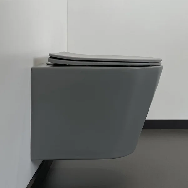 Приобрести comforty подвесной унитаз 105mh безободковый, сиденье дюропласт softclose тонкое, быстросъёмное (светло серый матовый)