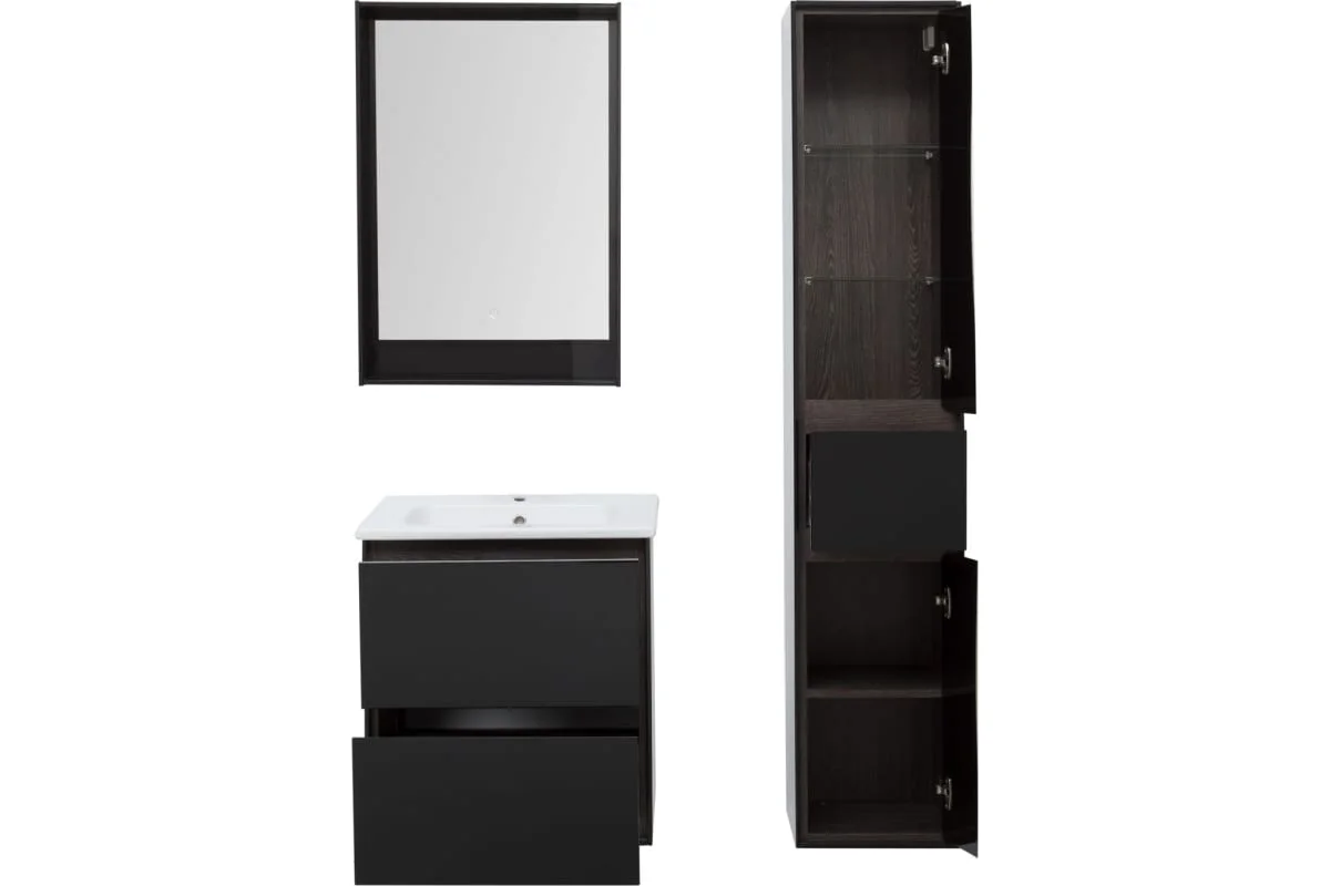 Приобрести aquanet тумба с раковиной милан 65 см, см, черный глянец