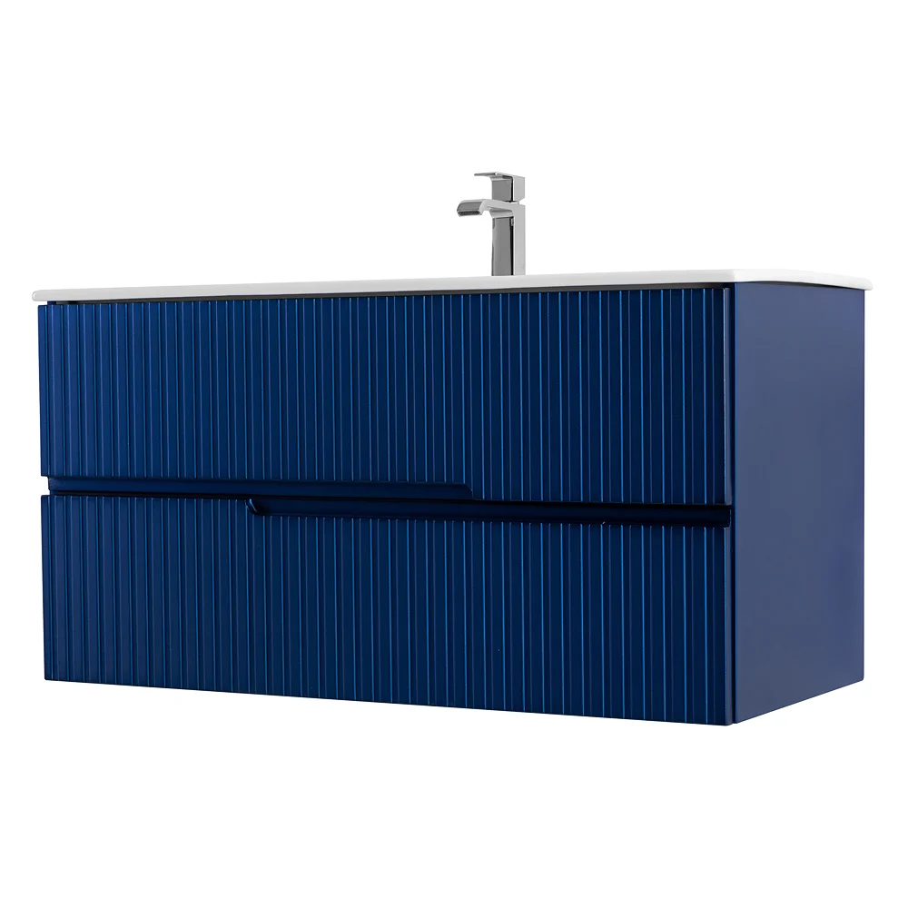 Приобрести cezares тумба подвесная с раковиной duet 80 см sapfiro, синяя duet-800-2c-so-spf-p