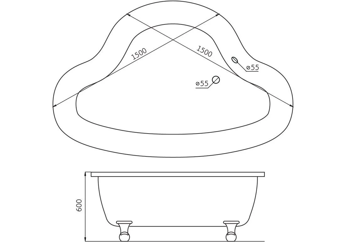 Приобрести belbagno ванна акриловая bb07 150х150 см