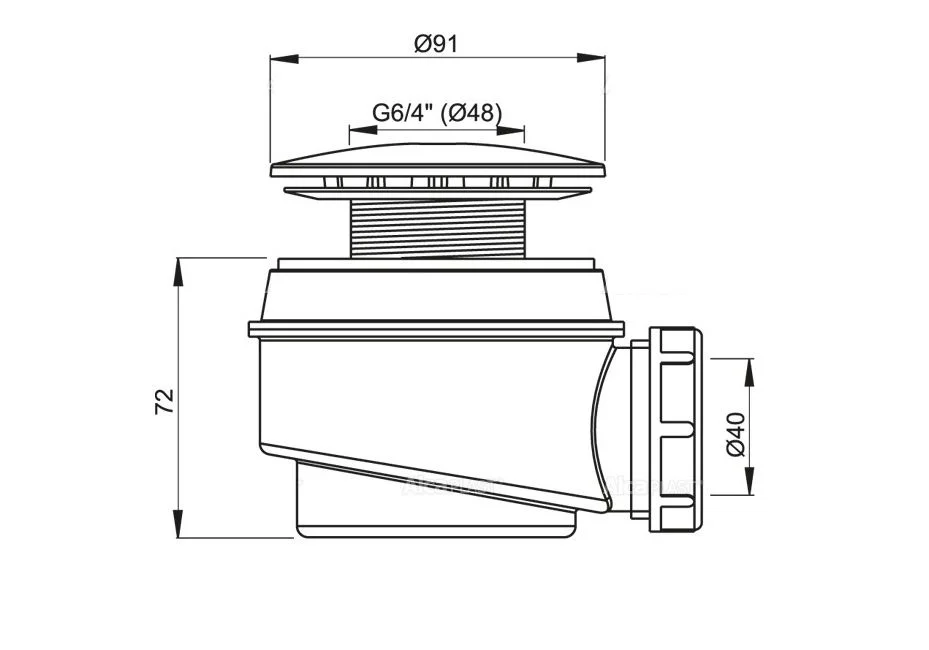 Приобрести сифон для душевого поддона alcaplast a47b ø60