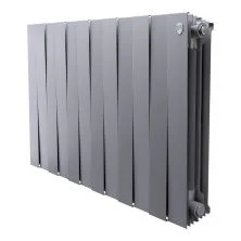 Royal Thermo Радиатор биметаллический Pianoforte 500 /Silver Satin ( серебристый ) - 12 секц.
