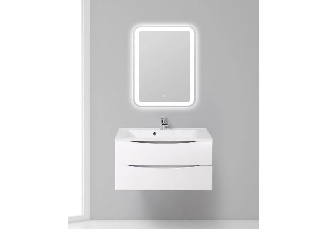 Приобрести тумба подвесная с раковиной belbagno marino-800-2c-so-bl-p 80 см, bianco lucido