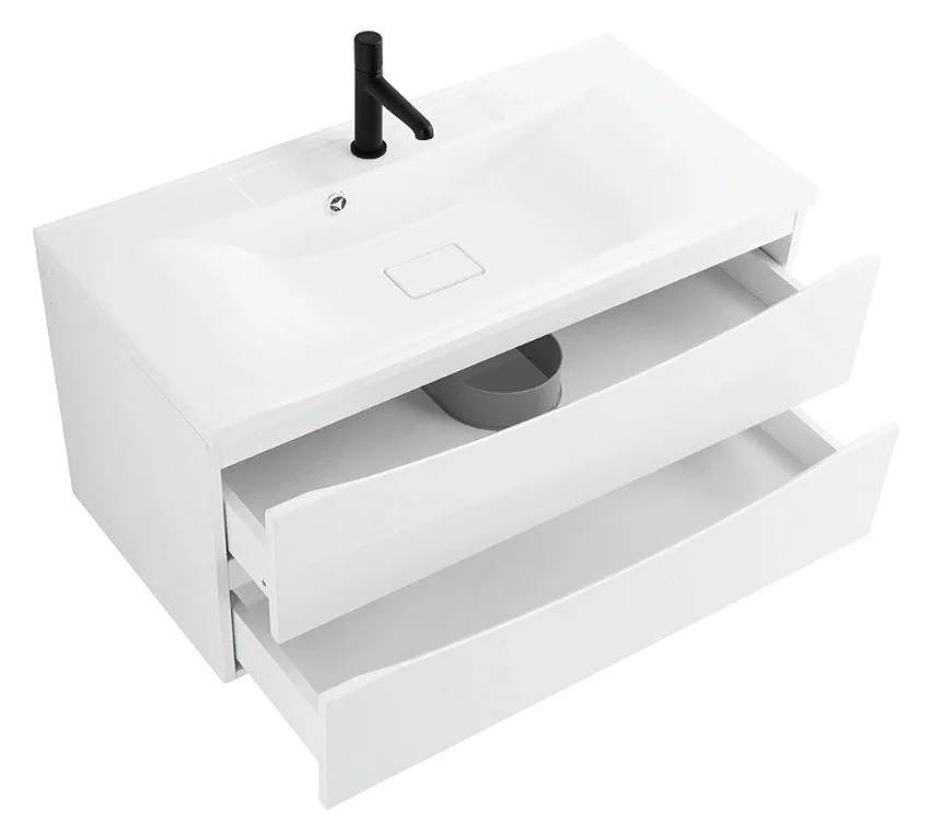 Приобрести тумба подвесная с раковиной belbagno marino-1000-2c-so-bl-p 100 см, bianco lucido