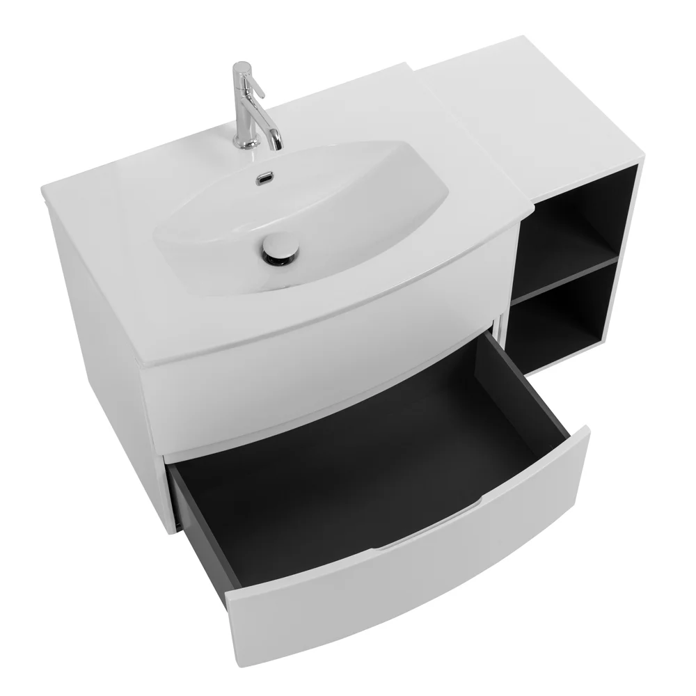 Приобрести cezares тумба подвесная с раковиной elettra 104 см bianco opaco, литьевой мрамор, белая 55521