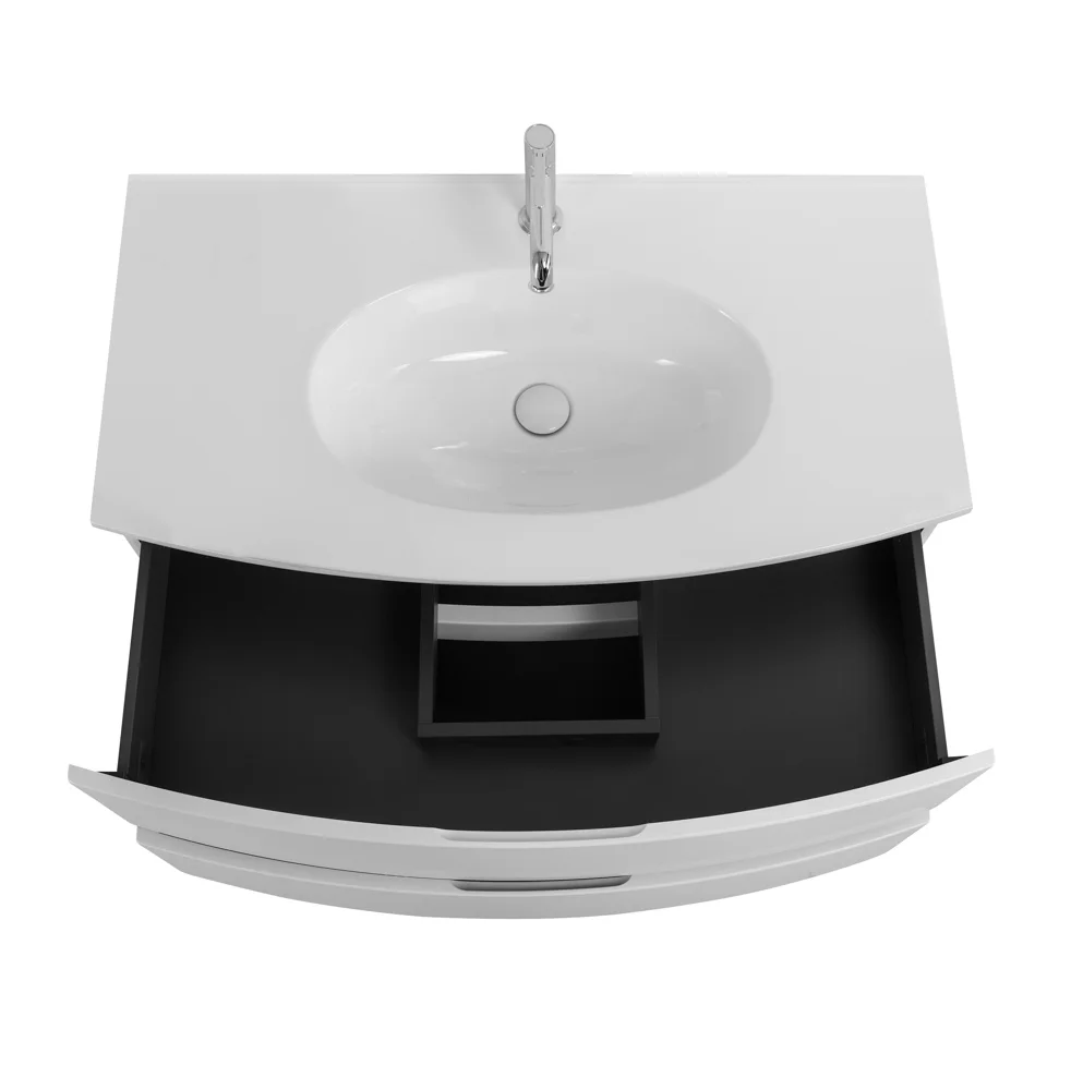 Приобрести cezares тумба подвесная с раковиной elettra 100 см bianco opaco, белая матовая 55525