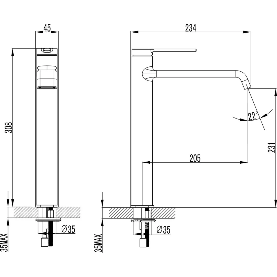 Приобрести смеситель для раковины azario vincente, 308 мм, хром az-vpv168r26c
