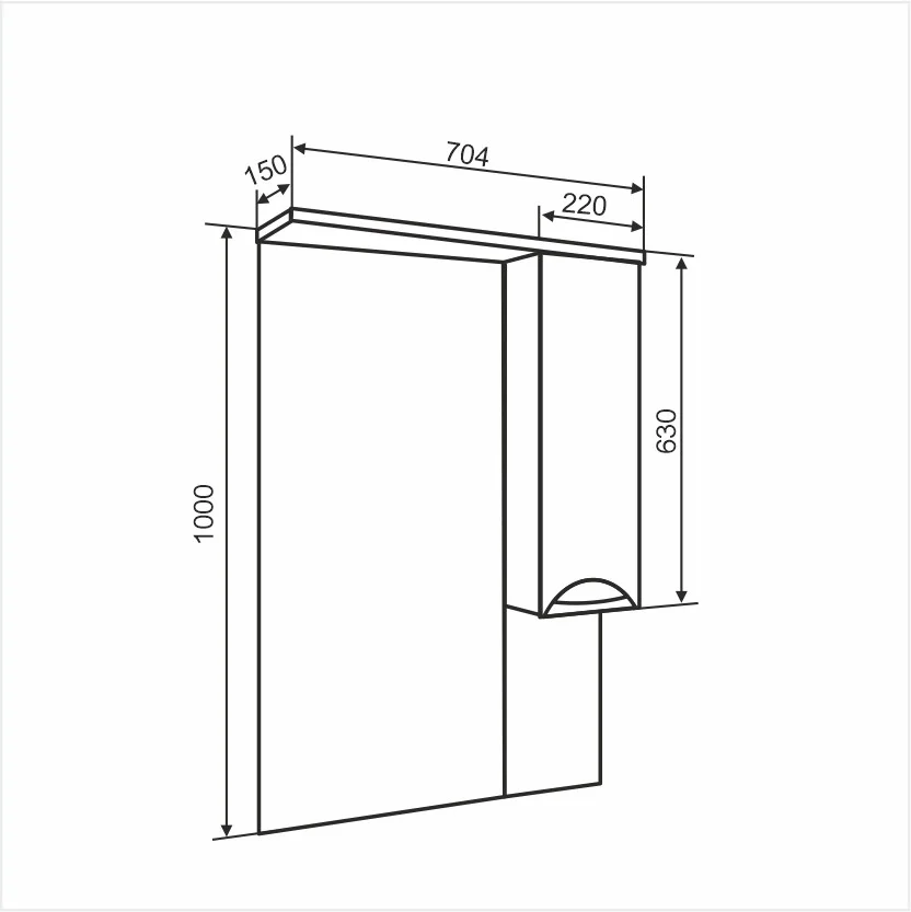 Приобрести aqua de marco зеркало-шкаф eleganse 70 см, левое, белый\хром 1070cele/l