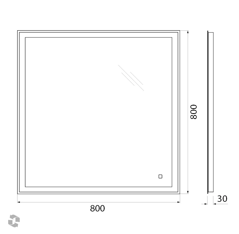 Приобрести belbagno зеркало 80х80 см spc-grt-800-800-led-tch