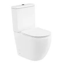 BelBagno Унитаз компакт безободковый AMANDA с сиденьем дюропласт, микролифт, белый BB051CPR/BB051SC