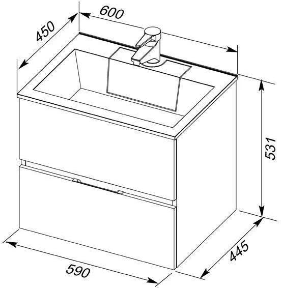 Приобрести aquanet тумба с раковиной алвита 60 см, белая 00213095