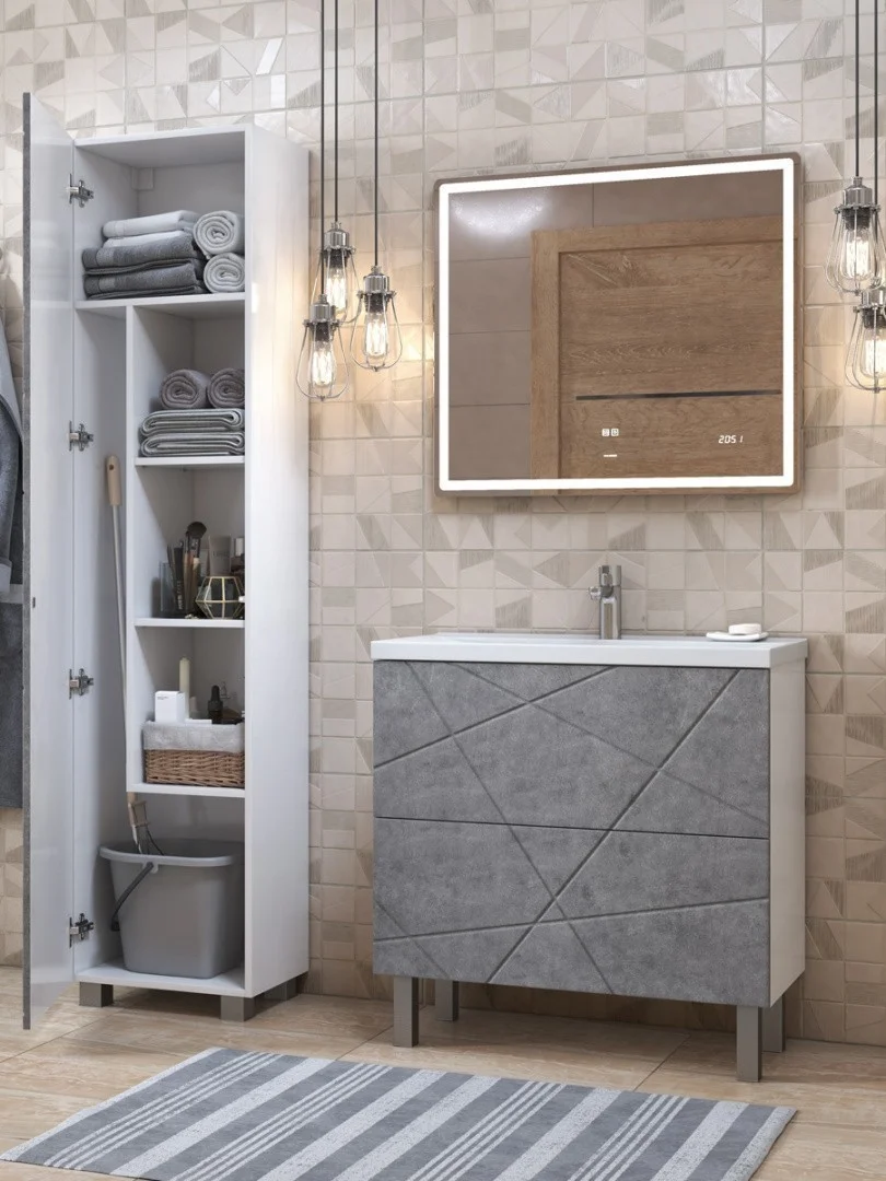 Приобрести vigo пенал geometry, напольный, 45см, бетон pn.geo.45 бетон