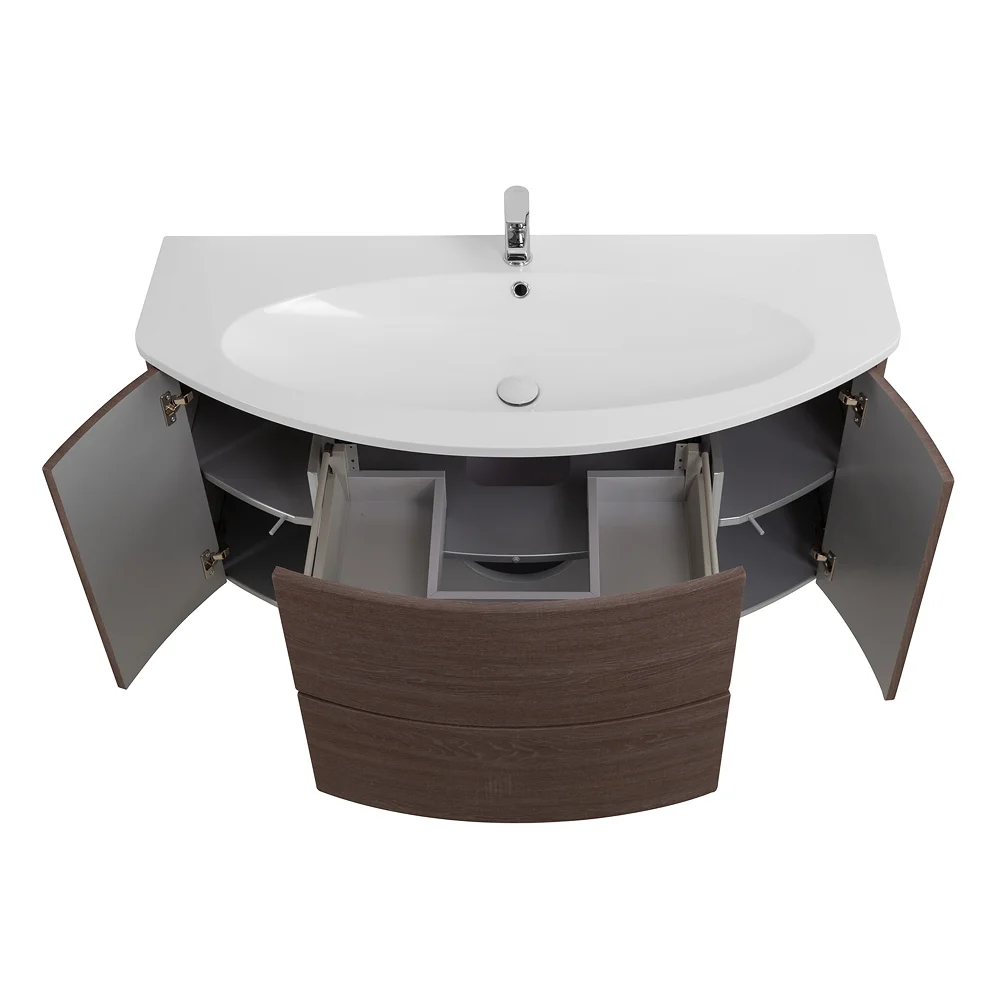 Приобрести cezares тумба подвесная с раковиной eden 121 см rovere scuro soft, коричневая 54408