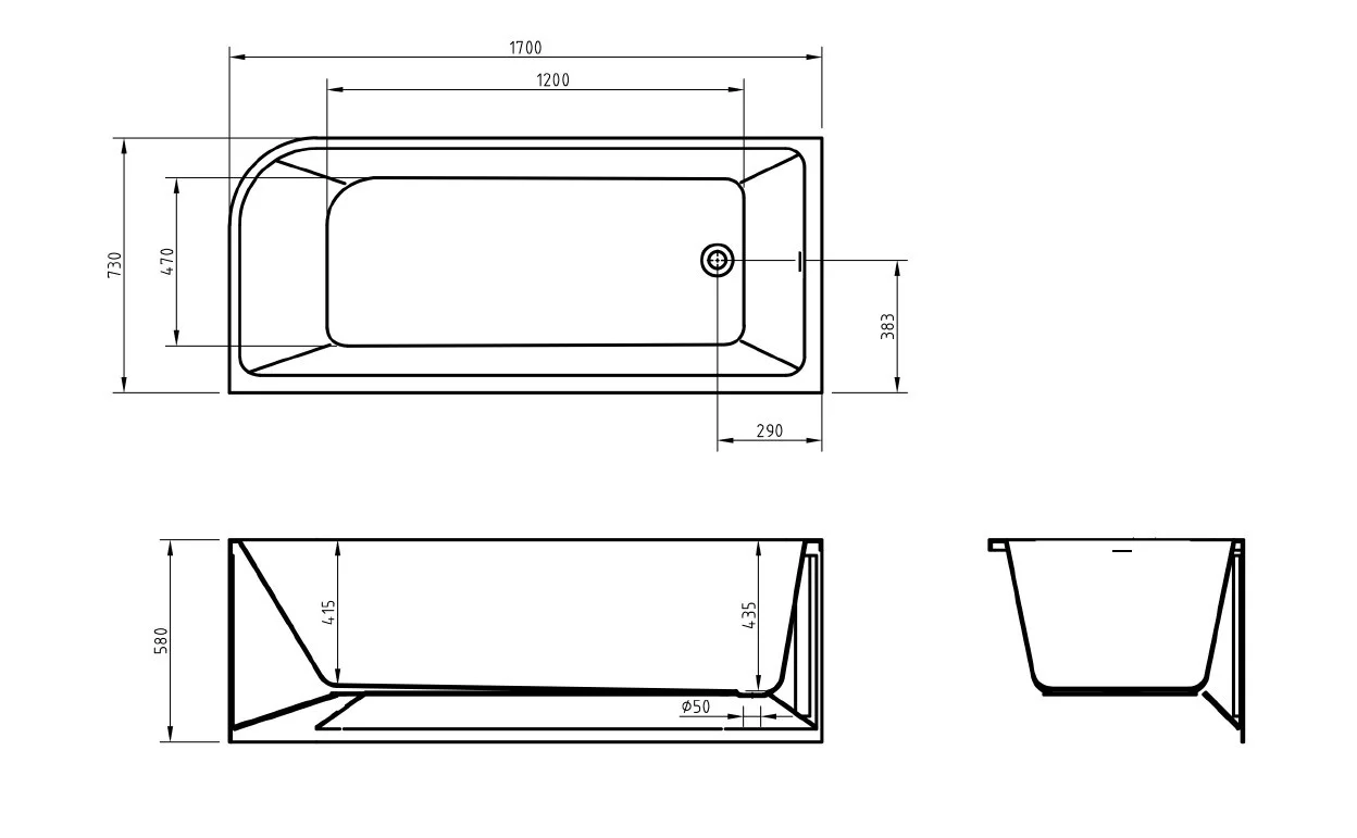 Приобрести belbagno акриловая ванна 1700х73 см, угловая, белая bb712-1700-730-l