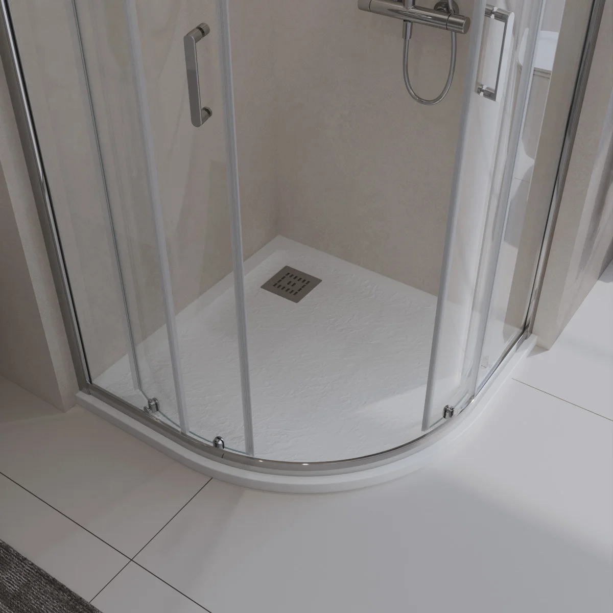 Приобрести belbagno душевой поддон 90х90 см, искусственный мрамор, сифон uno tray-mr-uno-r-90-550-35-w-cr