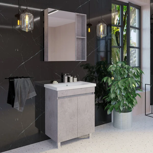 Приобрести сomforty тумба с раковиной напольная осло-70нд , светлый бетон