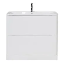 BelBagno Тумба с раковиной ACQUA 90 см, напольная Bianco Lucido, белая раковина