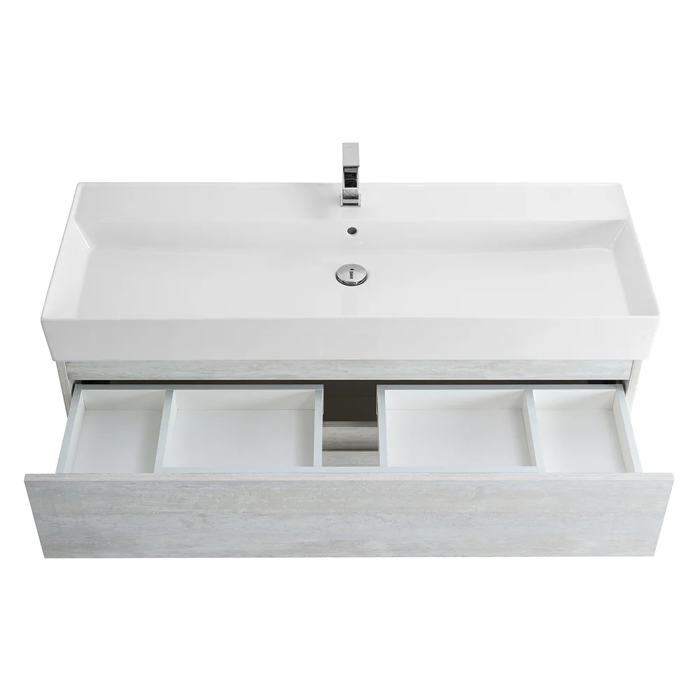 Приобрести cezares тумба подвесная с раковиной molveno 46 120 см legno bianco, белый глянец molveno 46-120-2c-so-lb