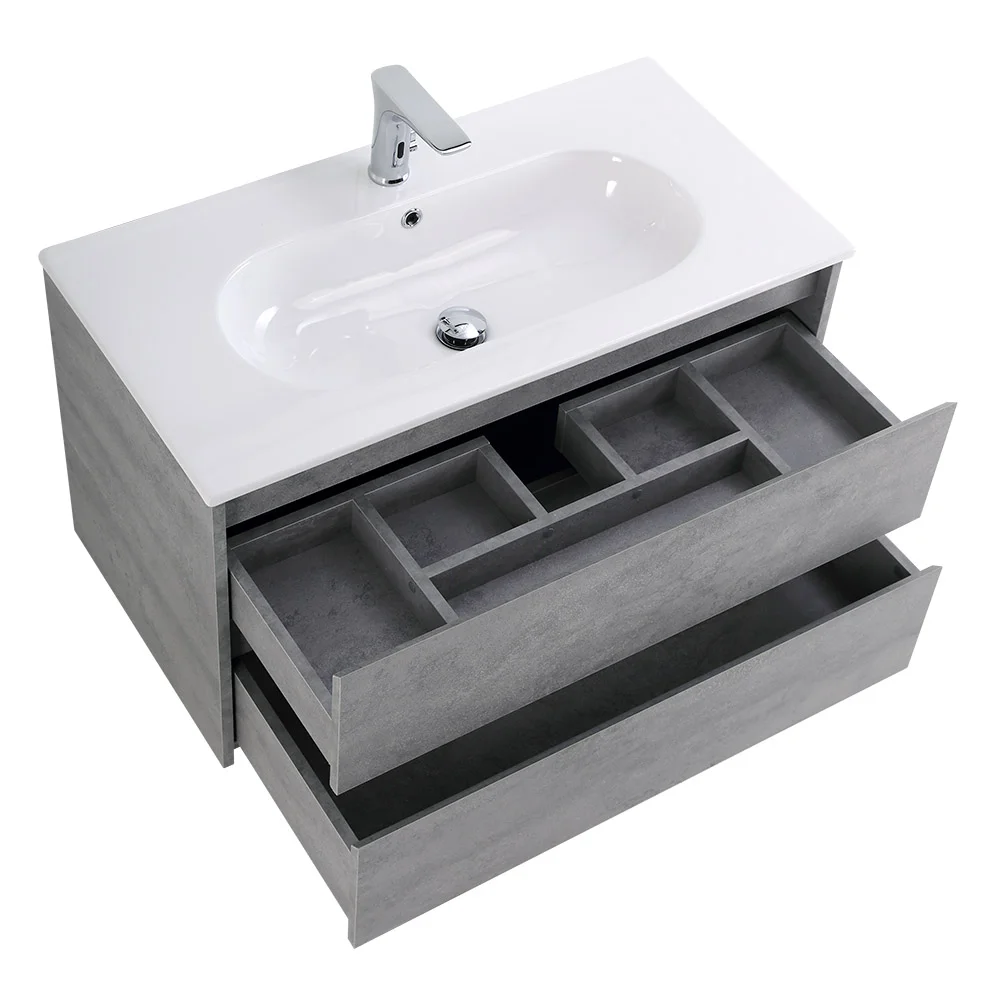 Приобрести belbagno тумба с раковиной kraft 90 см, подвесная cemento grigio, белая раковина