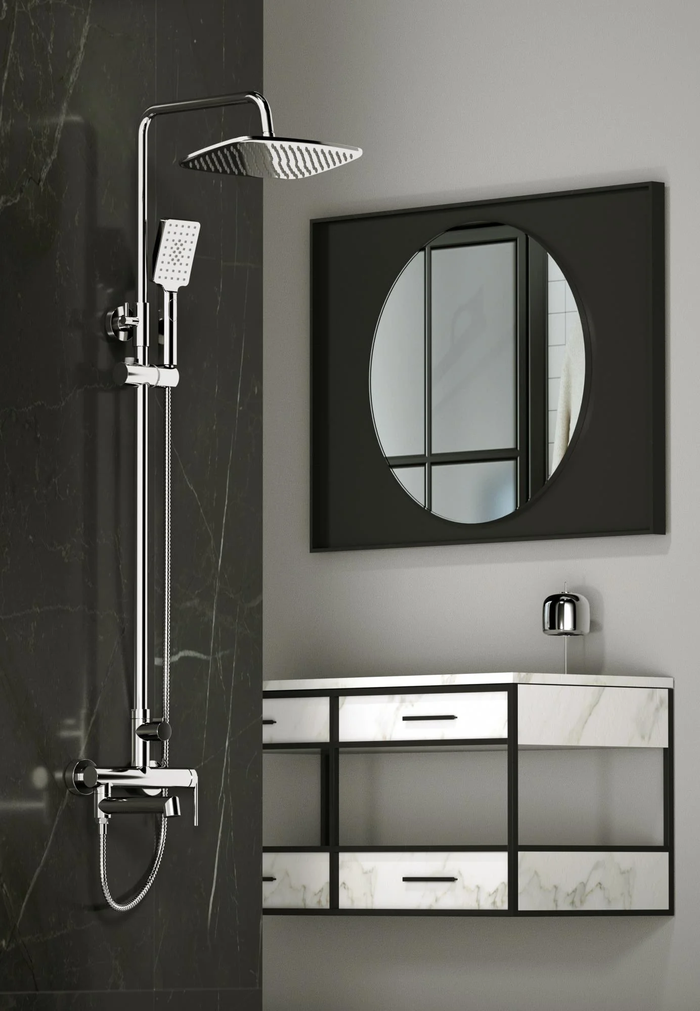 Приобрести belbagno душевая стойка acqua, хром acqua-vscm-crm