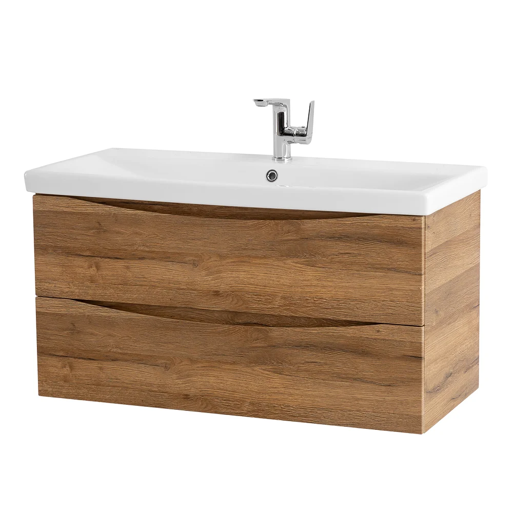 Приобрести belbagno тумба с раковиной marino-cer 100 см, подвесная rovere rustico, белая раковина