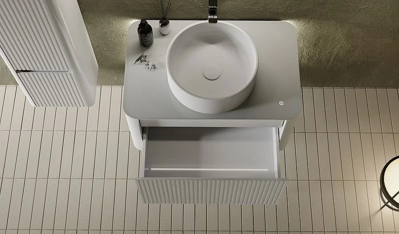 Приобрести jorno тумба подвесная lumino 80 см со столешницей, белая