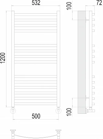 Приобрести terminus полотенцесушитель авиэль п14 50х120 см, водяной, хром