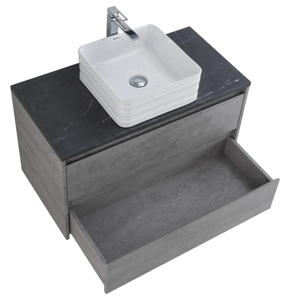 Приобрести belbagno тумба со столешницей kraft 80 см, подвесная cemento grigio