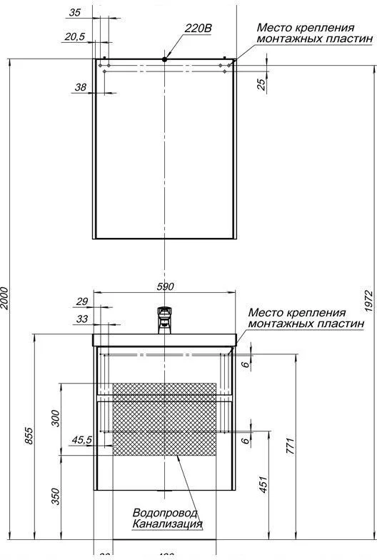 Приобрести aquanet тумба с раковиной латина 60 см, белая 00212833