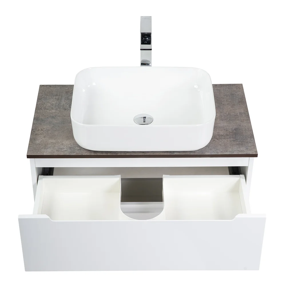 Приобрести belbagno тумба со столешницей etna 80 см, подвесная bianco lucido