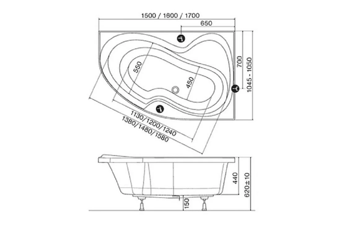 Приобрести акриловая ванна ravak rosa ii 150х105 см ck21000000 l