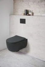 Vincea Унитаз подвесной Evo, ультратонкое сиденье, микролифт, черный матовый VT1-34SMB