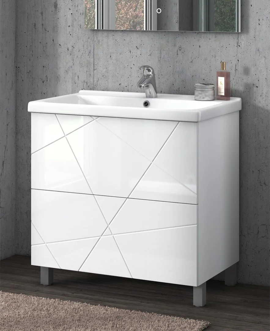 Приобрести vigo тумба с раковиной geometry 50см, 2 ящика, напольная, белая tn.geo.fos.50.2y