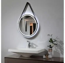 Зеркало Gair Etna Black 60x60 на ремне