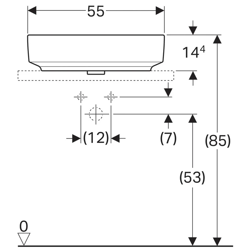 Приобрести раковина накладная geberit variform 55x40 см, белая 500.774.01.2 