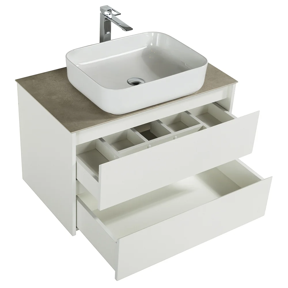 Приобрести belbagno тумба со столешницей kraft 80 см, подвесная bianco opaco