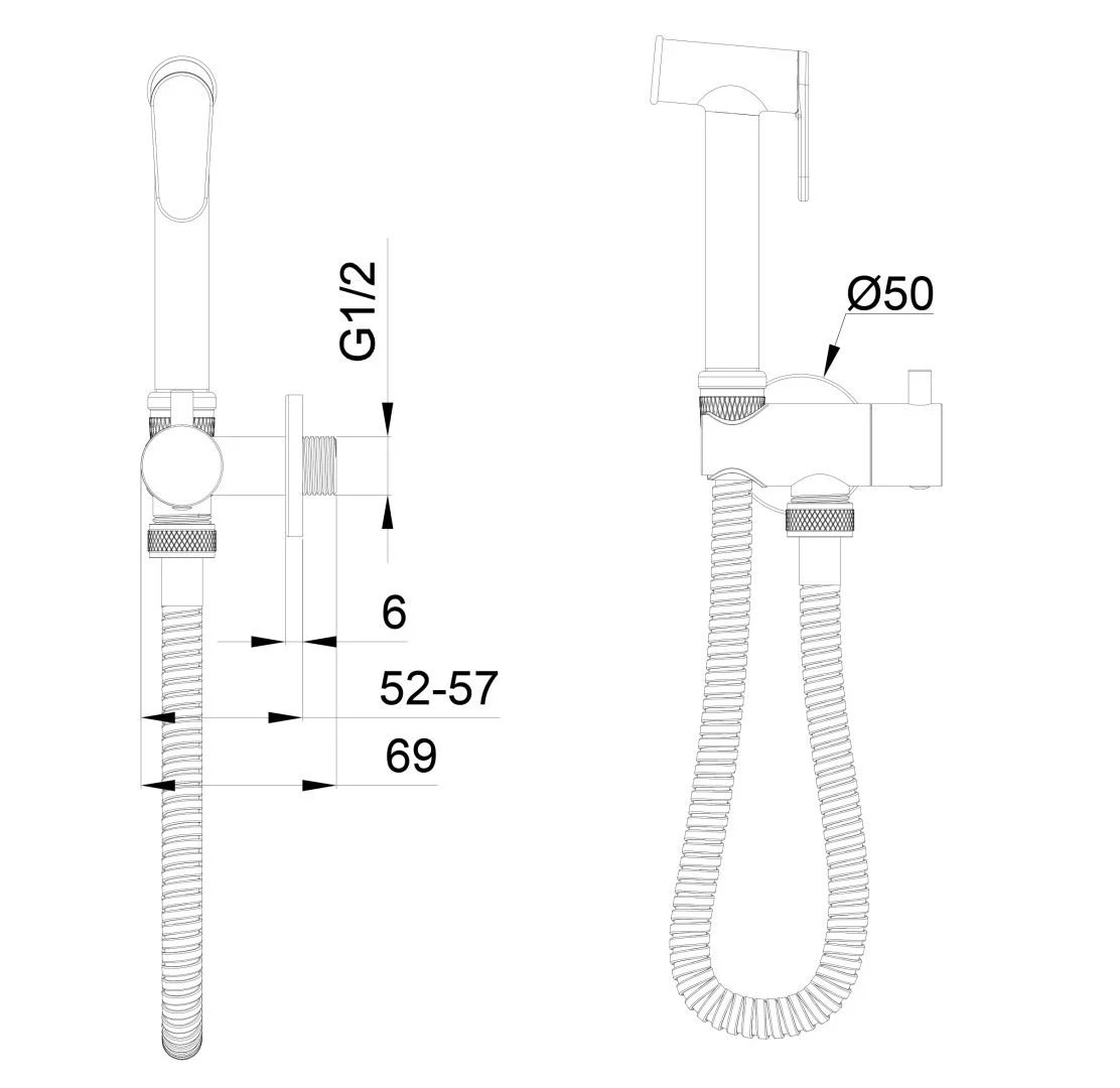 Приобрести модуль гигиенического душа для встраиваемых смесителей wonzon & woghand, хром (ww-88809903-cr)